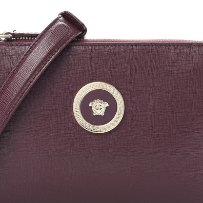 Versace Saffiano Medusa Tribute Shoulder Bag Burgundy 9 of 10