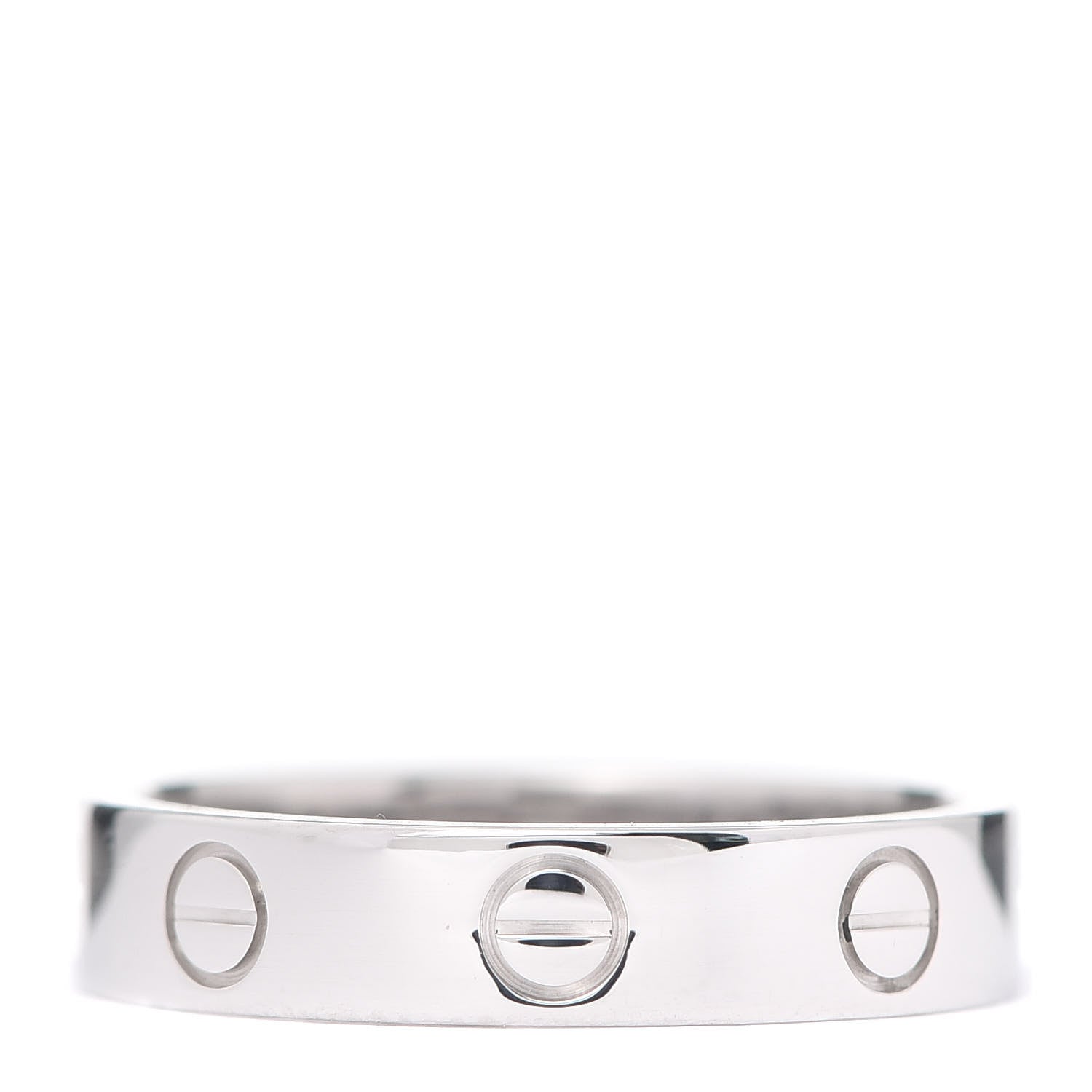 Cartier 18K White Gold Diamond 4mm LOVE Wedding Band Ring 51 5.75 3 of 5