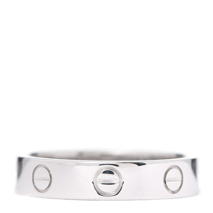 Cartier 18K White Gold Diamond 4mm LOVE Wedding Band Ring 51 5.75 3 of 5