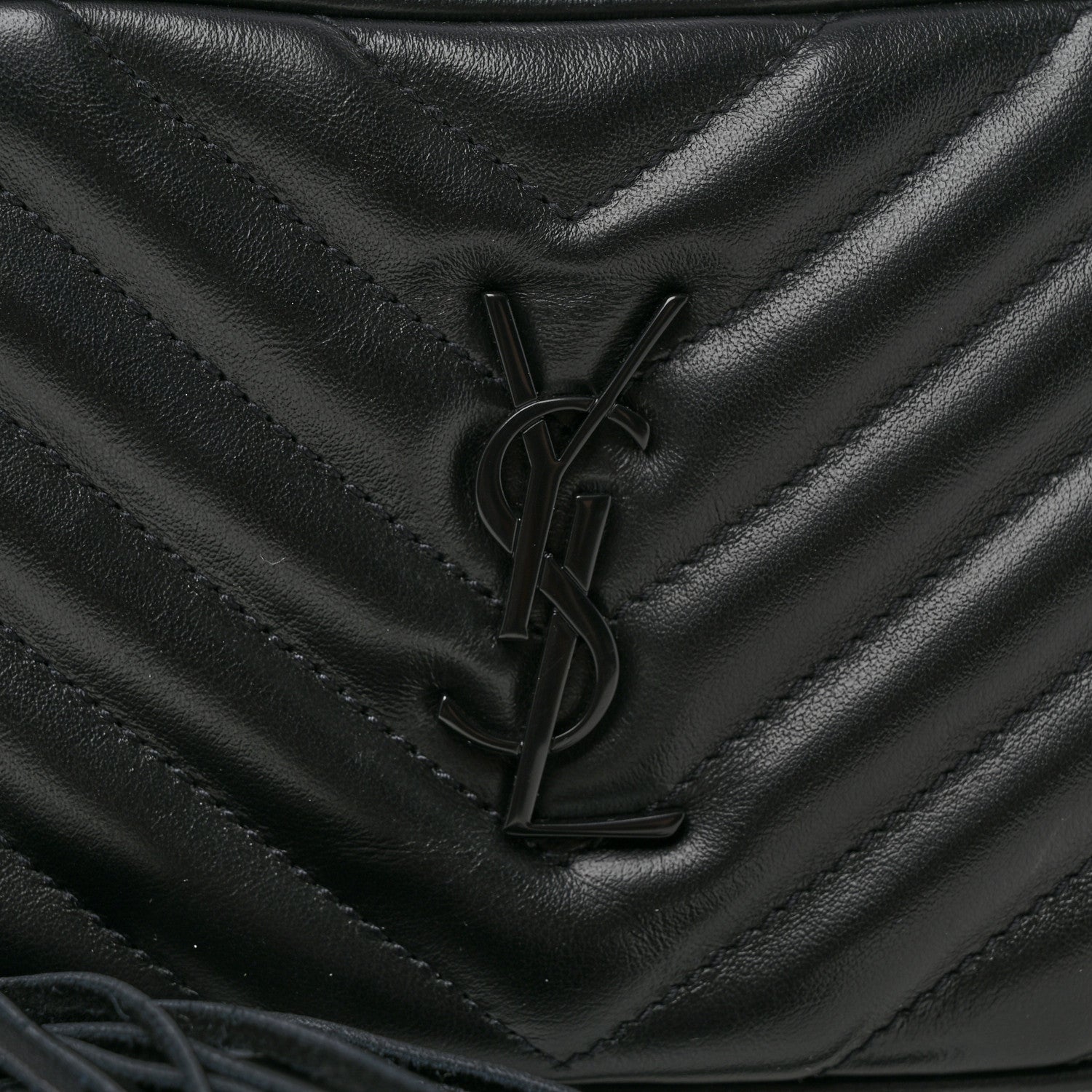 Saint Laurent Calfskin Matelasse Monogram Lou Belt Bag Black 8 of 10