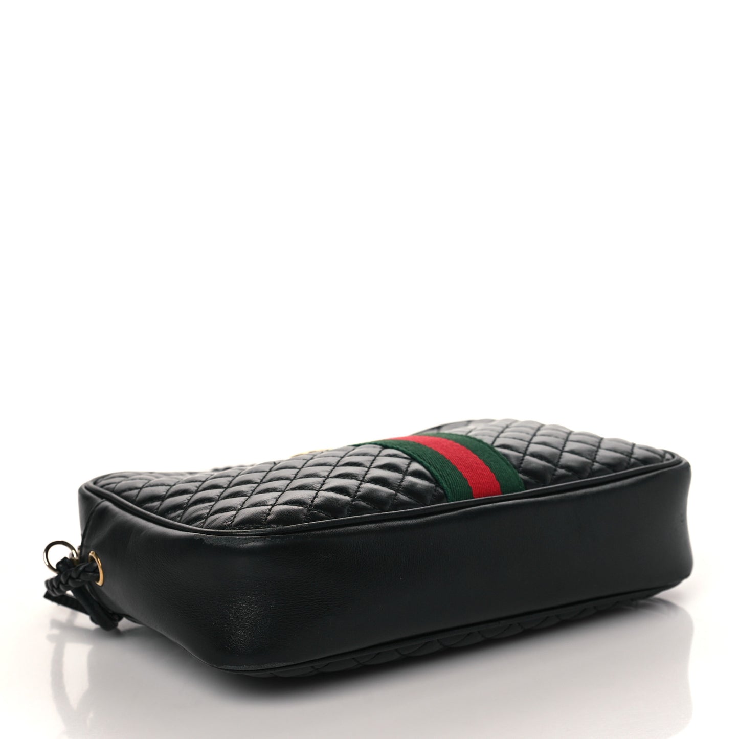 Calfskin Web Trapuntata Small GG Shoulder Bag Black