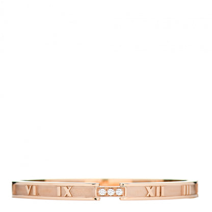 Tiffany 18K Rose Gold Diamond Atlas Closed Hinged Bangle Bracelet 1 of 5