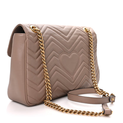 Gucci Calfskin Matelasse Medium GG Marmont Shoulder Bag Porcelain Rose 3 of 10