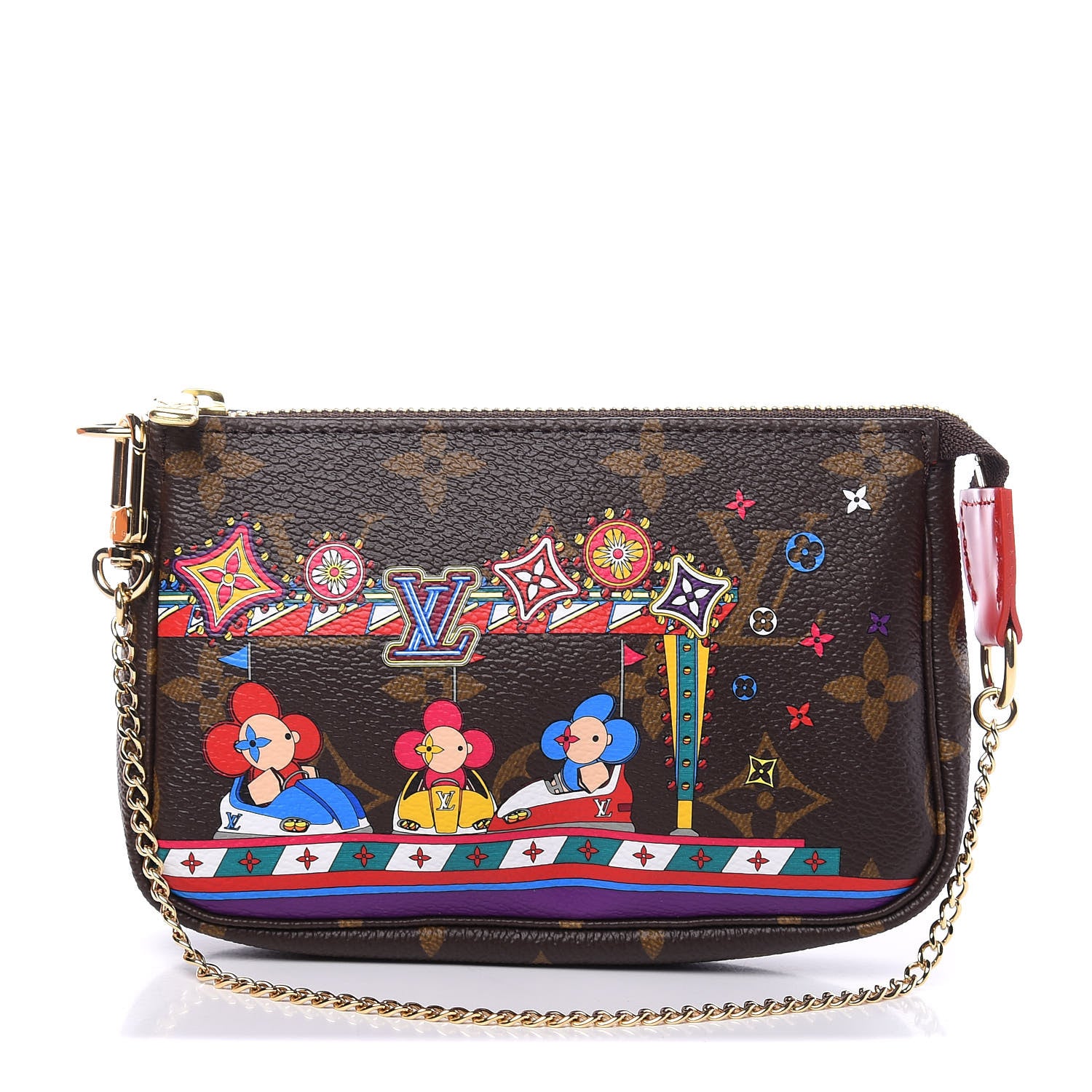 Louis Vuitton Monogram 2020 Christmas Animation Bumper Cars Mini Pochette Accessories Coquelicot 1 of 11