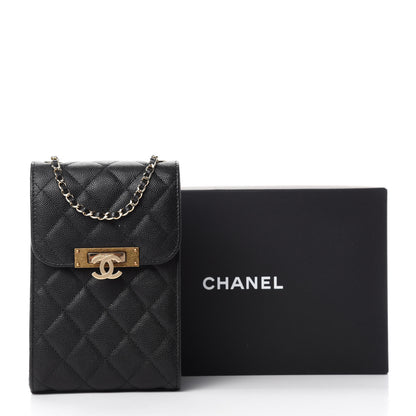 Chanel Caviar Quilted Golden Class Phone Holder Black 12 of 12
