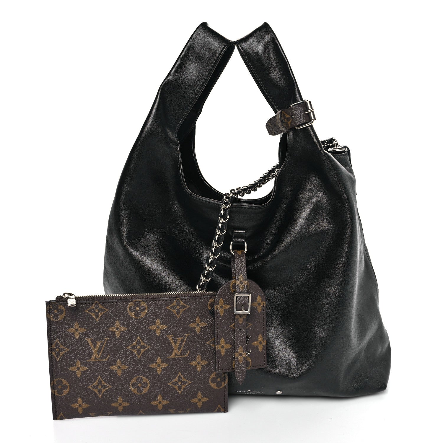 Louis Vuitton Calfskin Monogram Atlantis Vibe MM Black 1810040