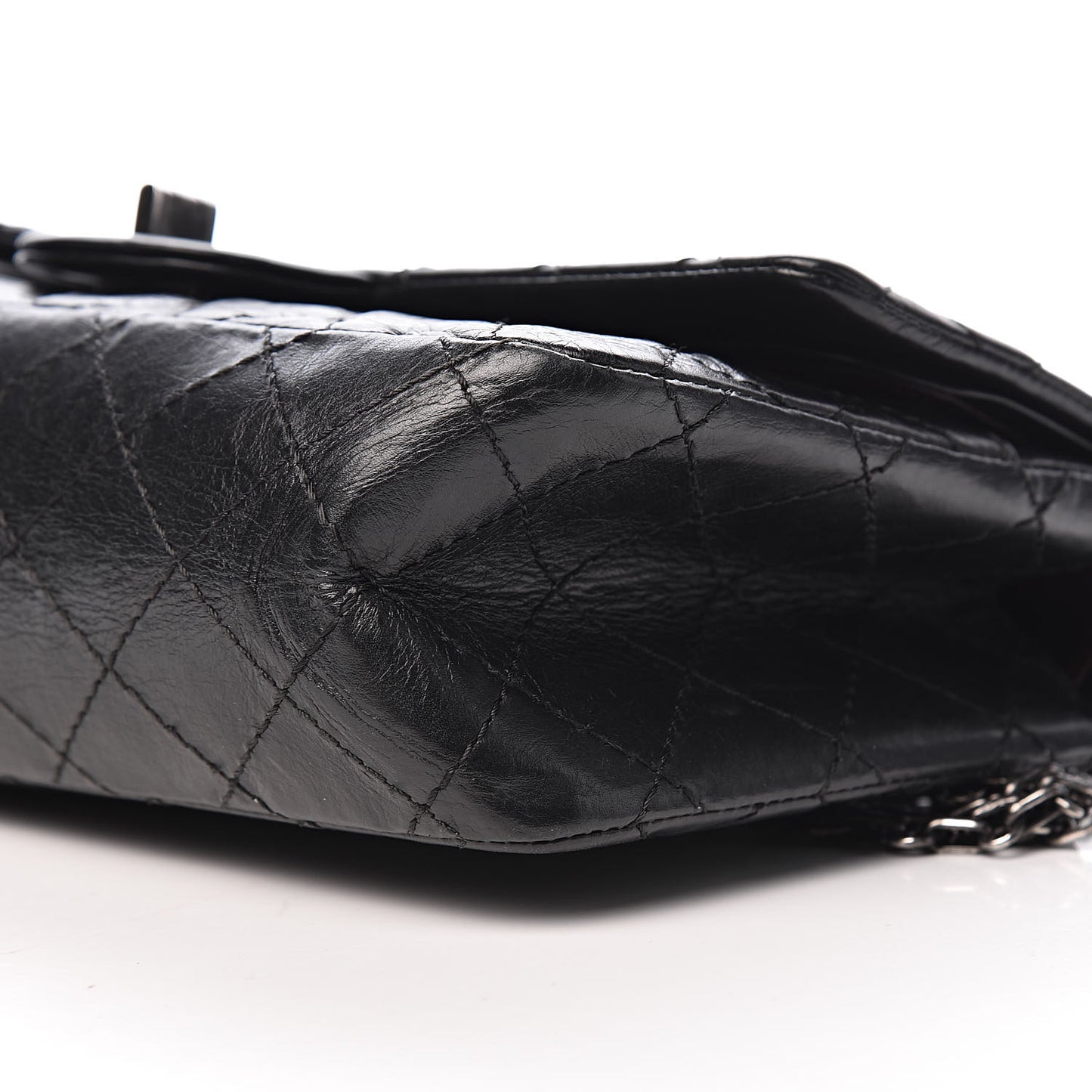 Aged Calfskin Quilted 2.55 Reissue 225 Flap Black