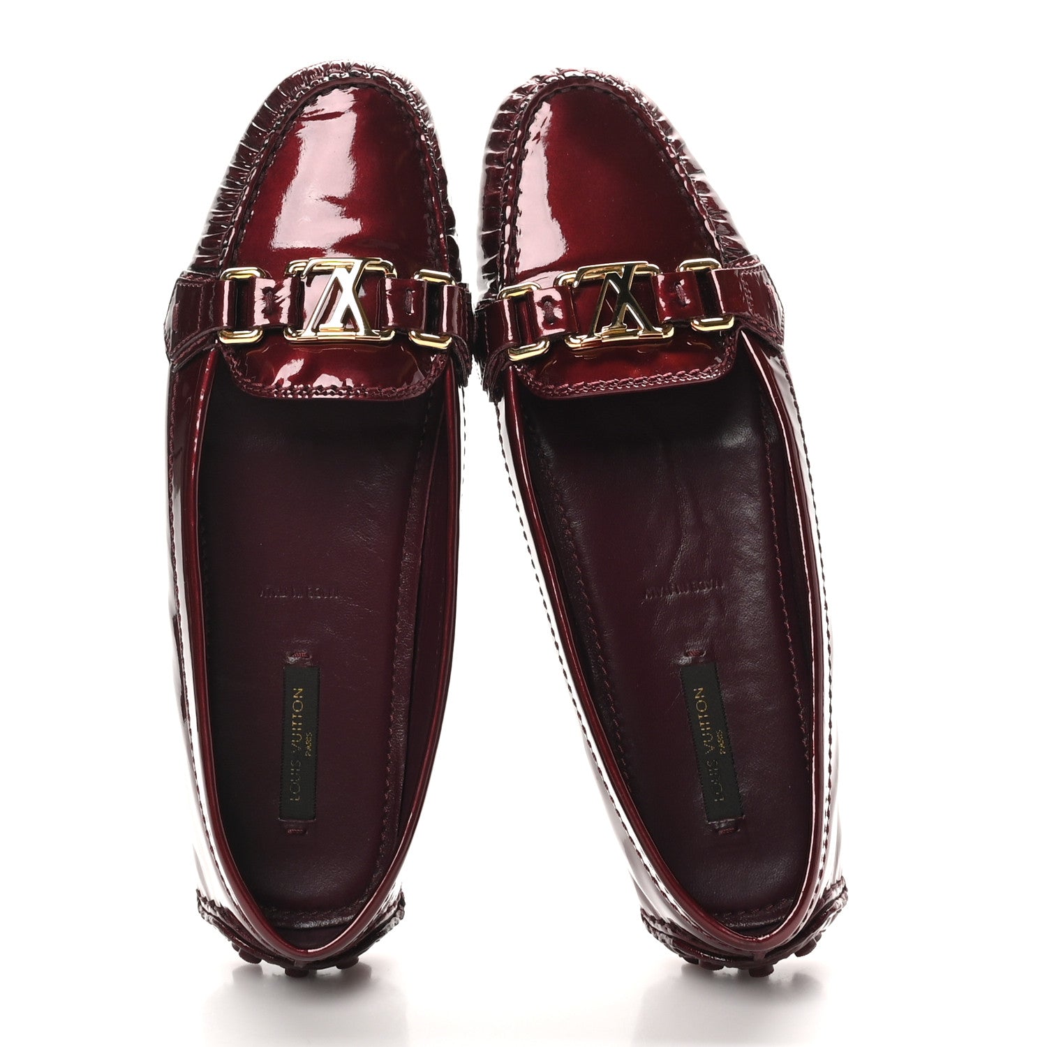 Louis Vuitton Patent Calfskin Oxford Loafers 38 Rouge Fauviste 2 of 9