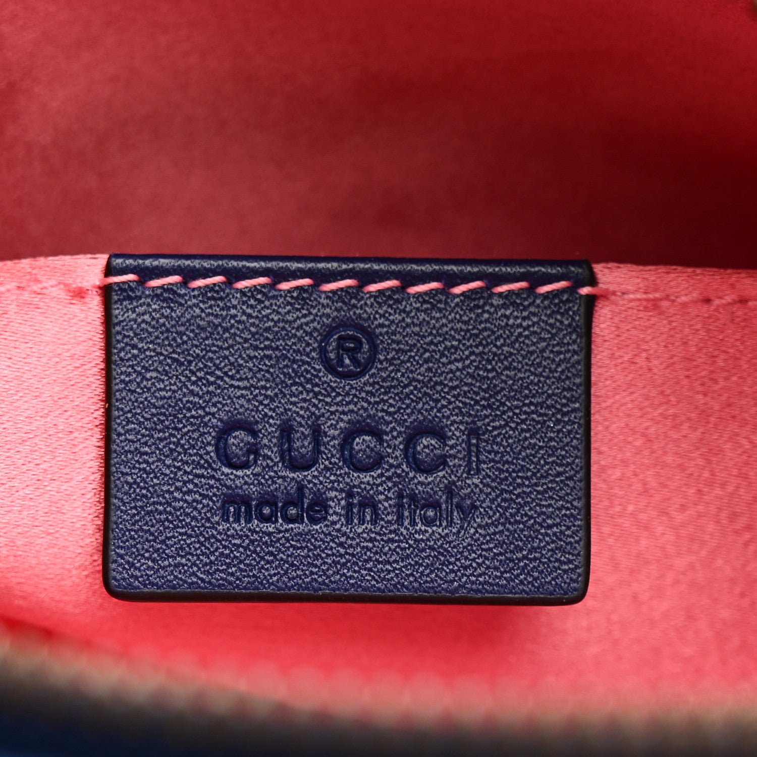 Gucci Velvet Matelasse GG Marmont Belt Bag 85 34 Cobalt Blue 6 of 15