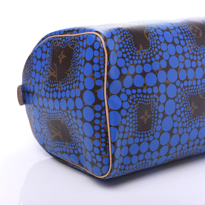 Louis Vuitton Monogram Kusama Town Speedy 30 Blue 6 of 10