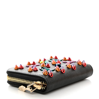 Christian Louboutin Calfskin Loubinthesky Panettone Coin Purse Black Multicolor 4 of 9