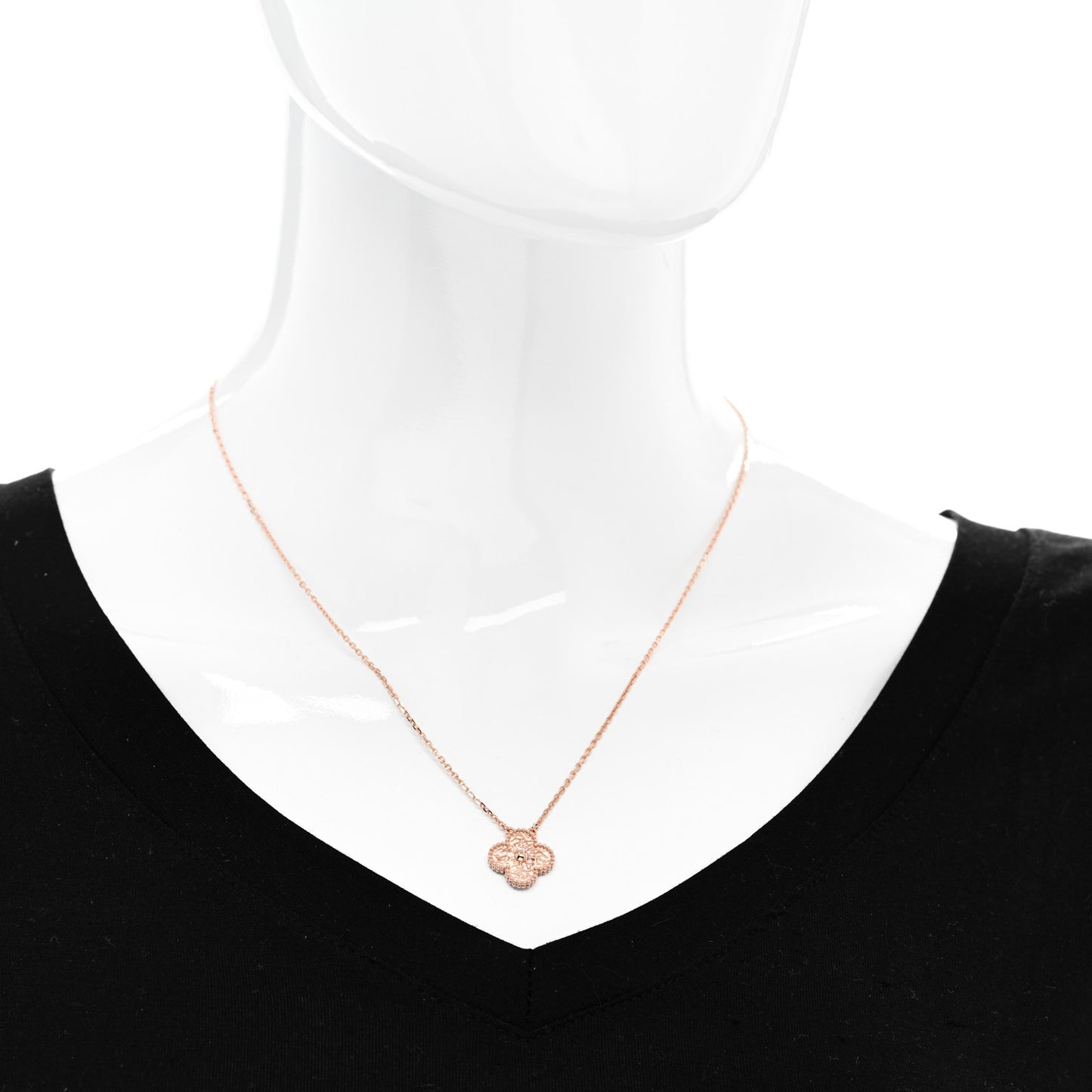 18K Rose Gold Vintage Alhambra Pendant Necklace