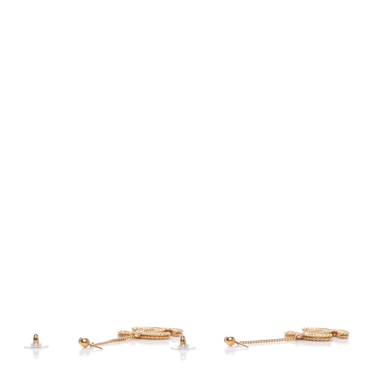 CC Drop Earrings Matte Gold