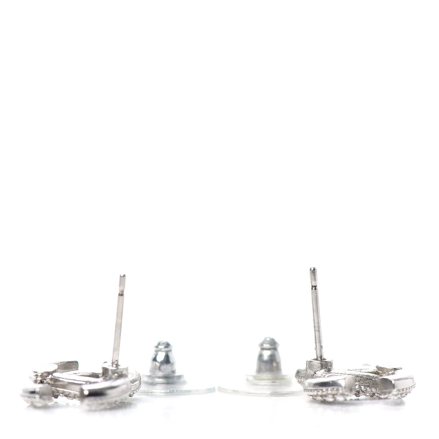 Chanel Crystal CC Earrings Silver 3 of 4
