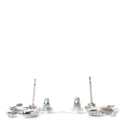 Chanel Crystal CC Earrings Silver 3 of 4