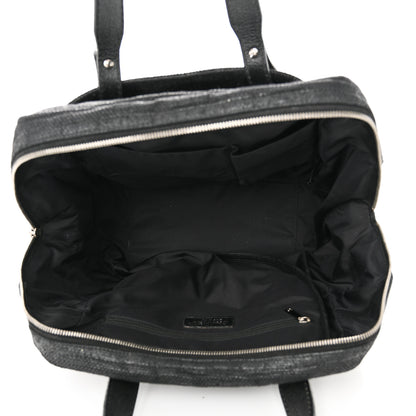 Chanel Coated Canvas Paris Biarritz Satchel Black 5 of 10