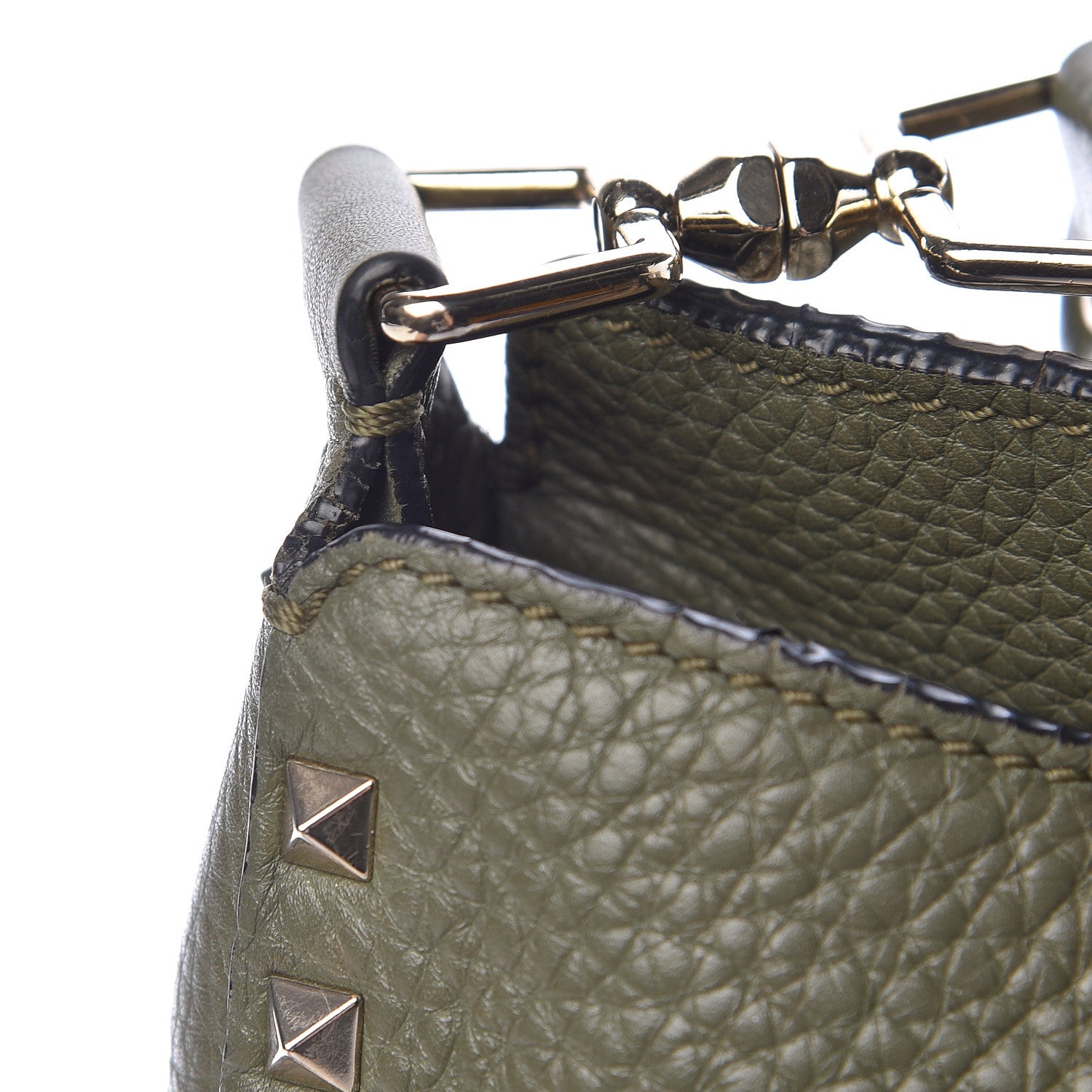 Valentino Garavani Pebbled Calfskin Small Rockstud Flip-Lock Messenger Bag Oasis 13 of 18