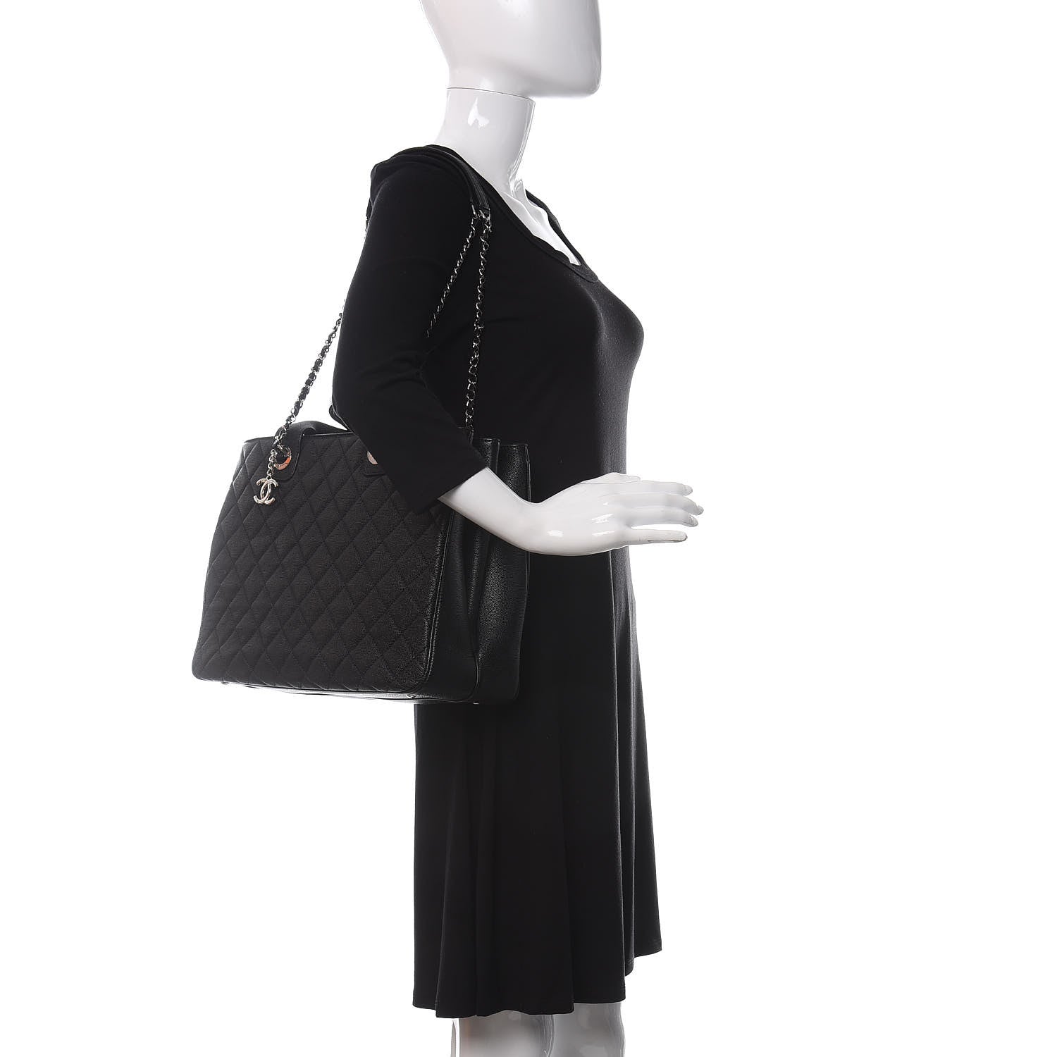 Chanel Caviar Quilted Large Urban Companion Top Handle Shopping Tote Black 2 of 10