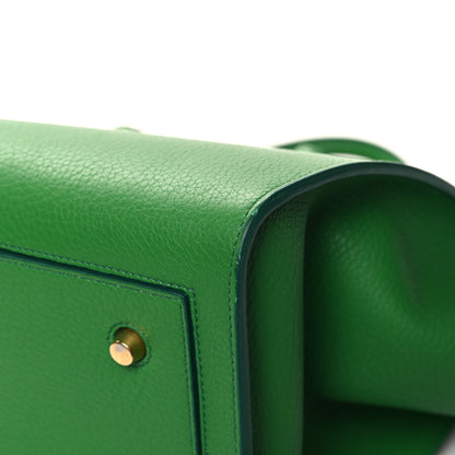 Celine Crisped Calfskin Small Tie Knot Tote Grass Green 11 of 12