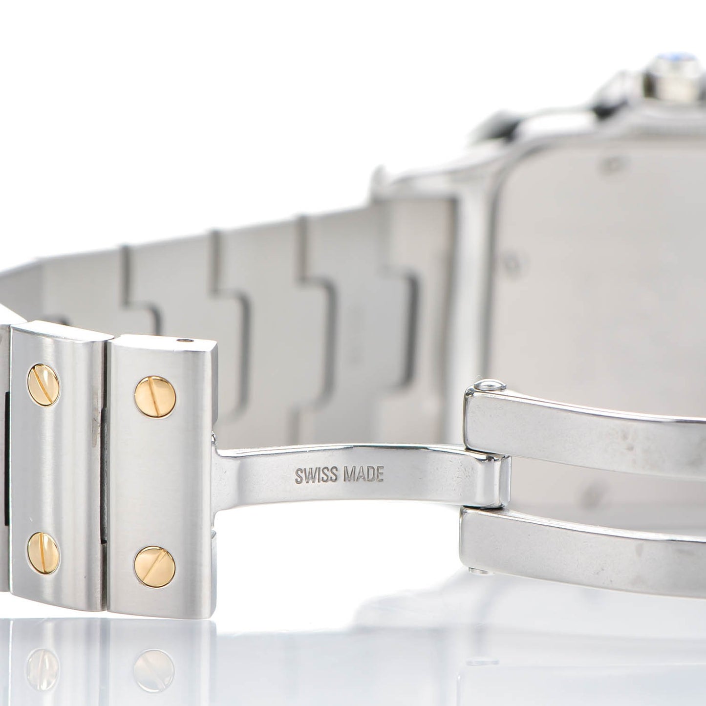 Stainless Steel 18K Yellow Gold 29mm Santos De Galbee Quartz Watch