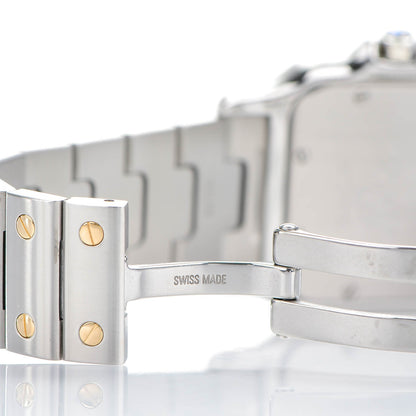 Cartier Stainless Steel 18K Yellow Gold 29mm Santos De Galbee Quartz Watch 4 of 8