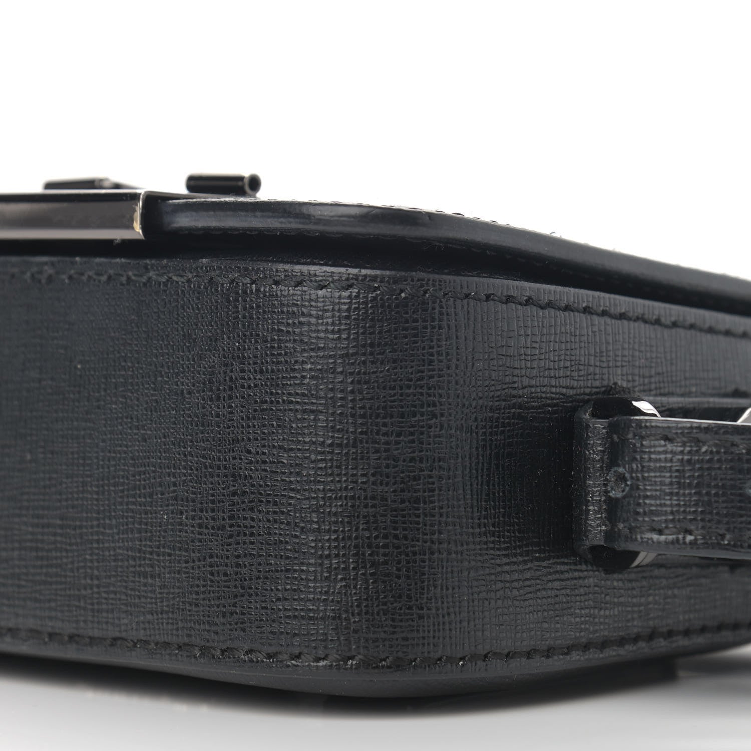 Off-White Saffiano Striped Baby Flap Black White 10 of 11