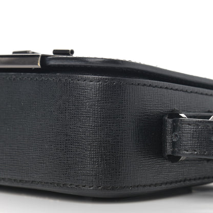 Off-White Saffiano Striped Baby Flap Black White 10 of 11