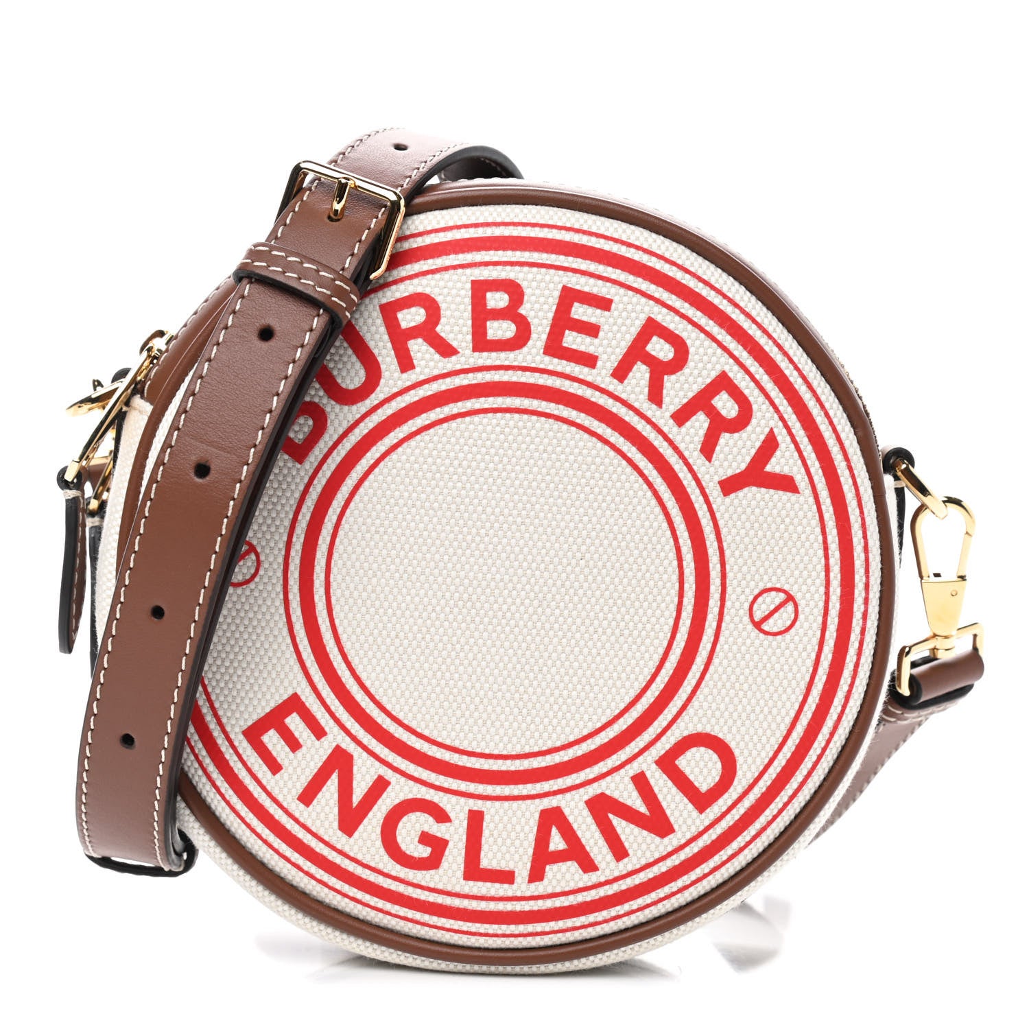 Burberry Canvas Calfskin Louise Bag Natural 1 of 9