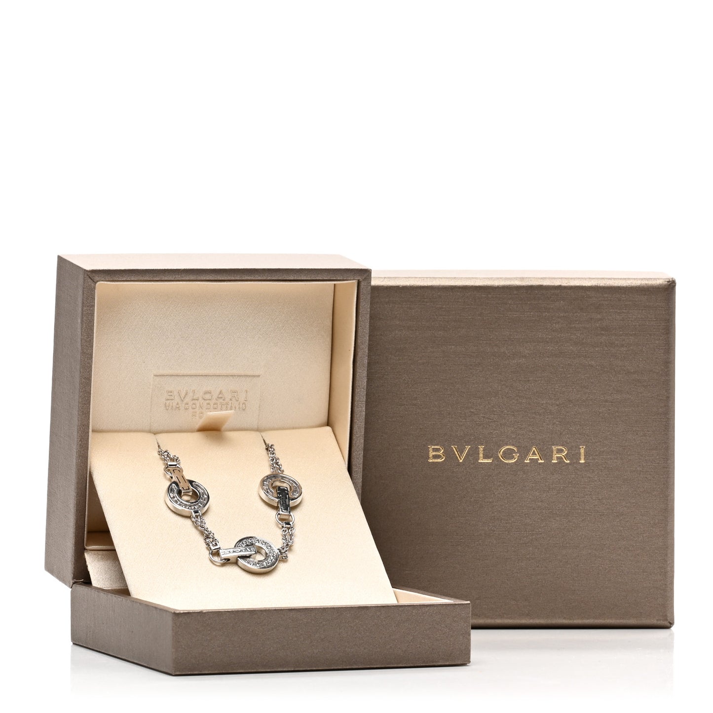 18K White Gold Diamond BVLGARI BVLGARI Openwork Bracelet ML