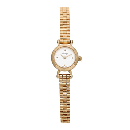 Hermes 18K Yellow Gold Diamond 16mm Faubourg Quartz Watch 1 of 5