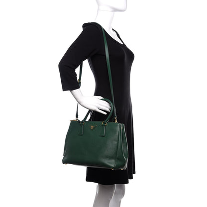 Prada Saffiano Medium Galleria Double Zip Tote Biliardo 2 of 9