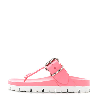 Prada EVA Rubber Buckled Lug Sole 20mm Thong Sandals 36 Begonia 1 of 11