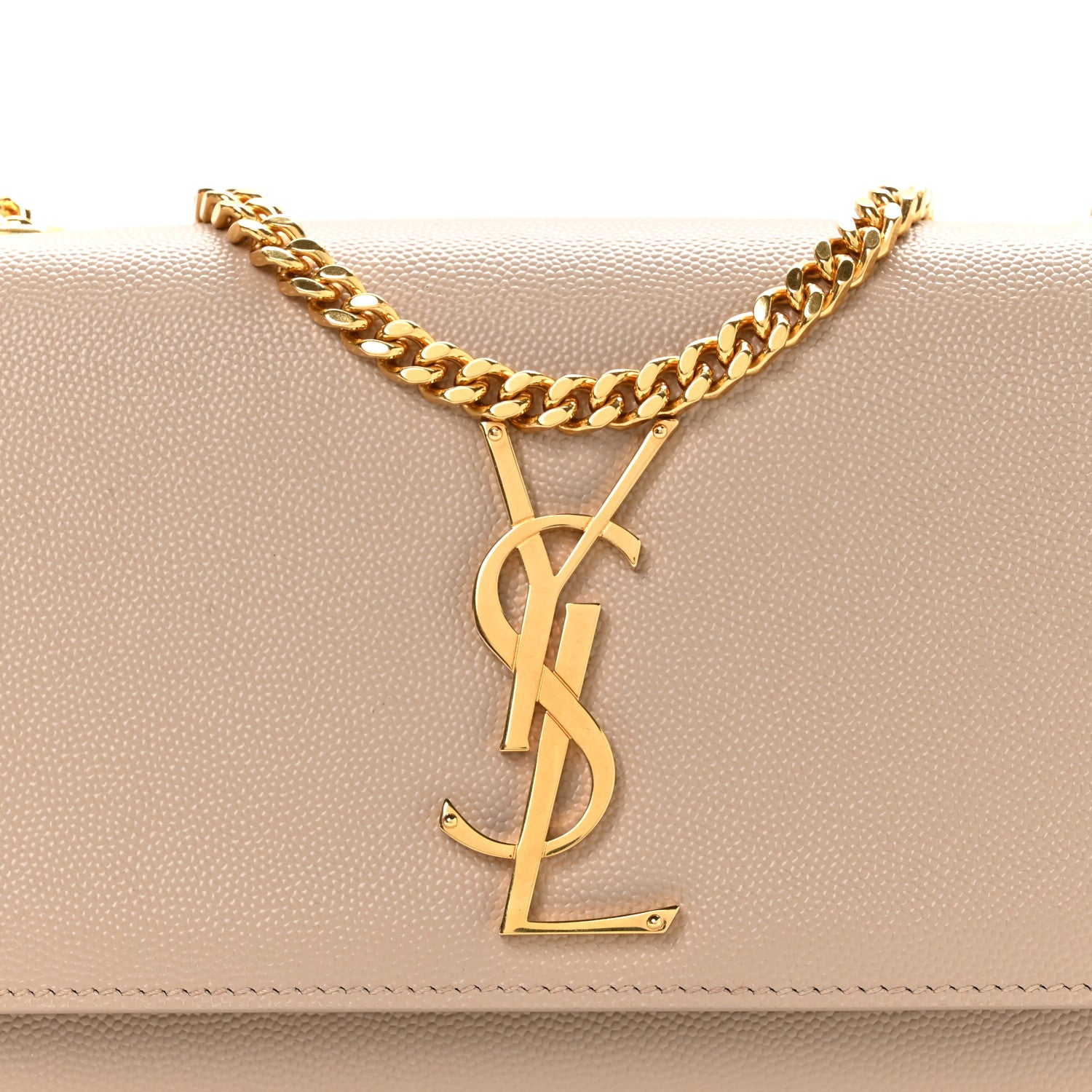 Saint Laurent Grain De Poudre Small Monogram Kate Satchel Nude Powder 8 of 11