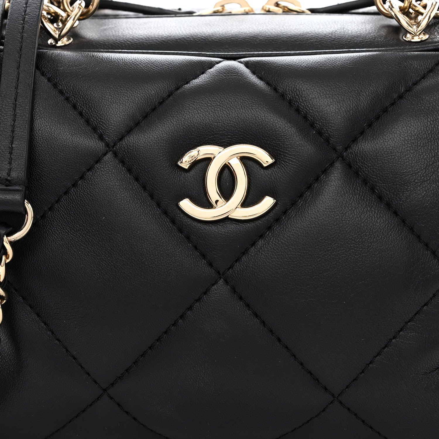 Chanel Lambskin Quilted Easy Carry Bowling Bag Black 8 of 13