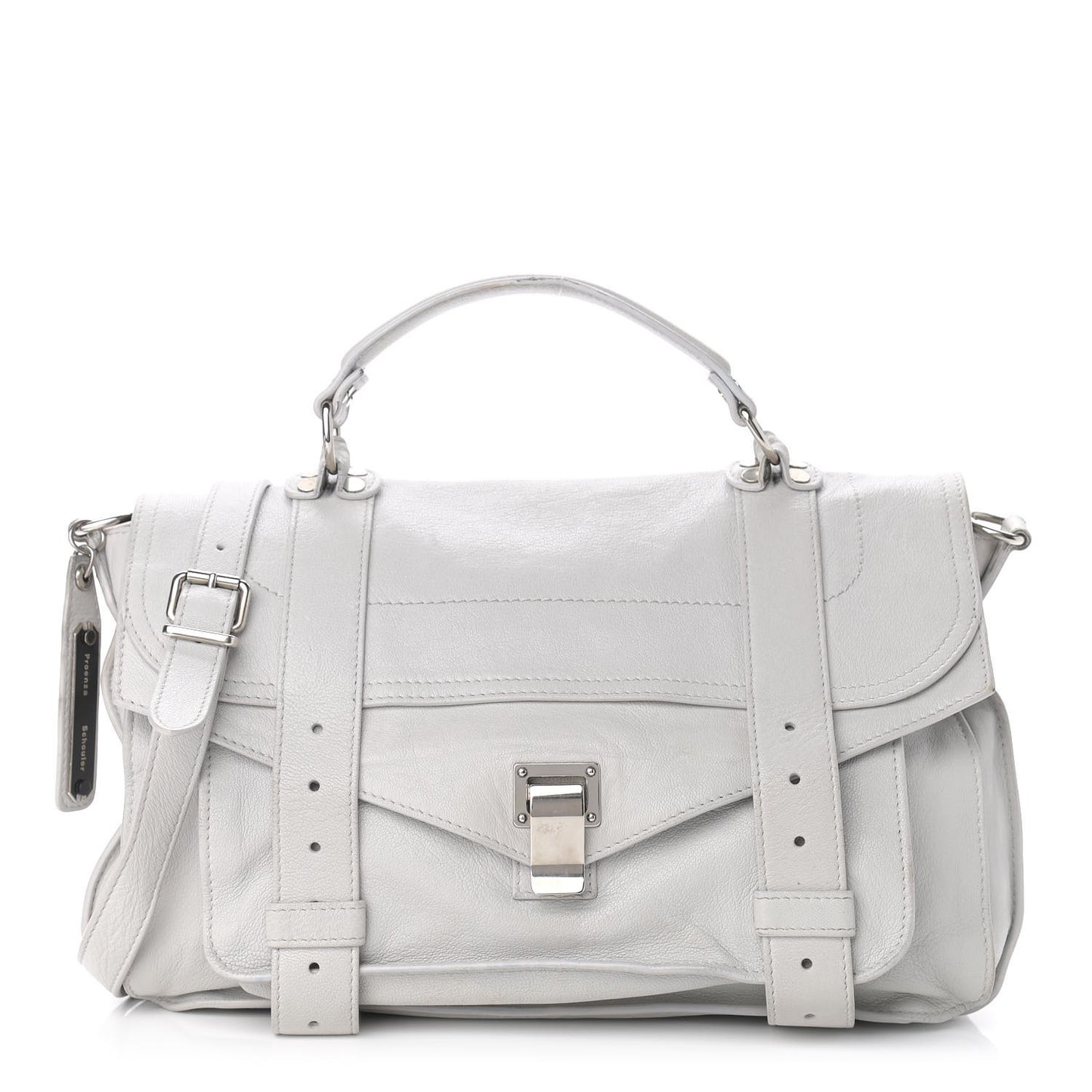 Lambskin Medium PS1 Satchel Pale Steel
