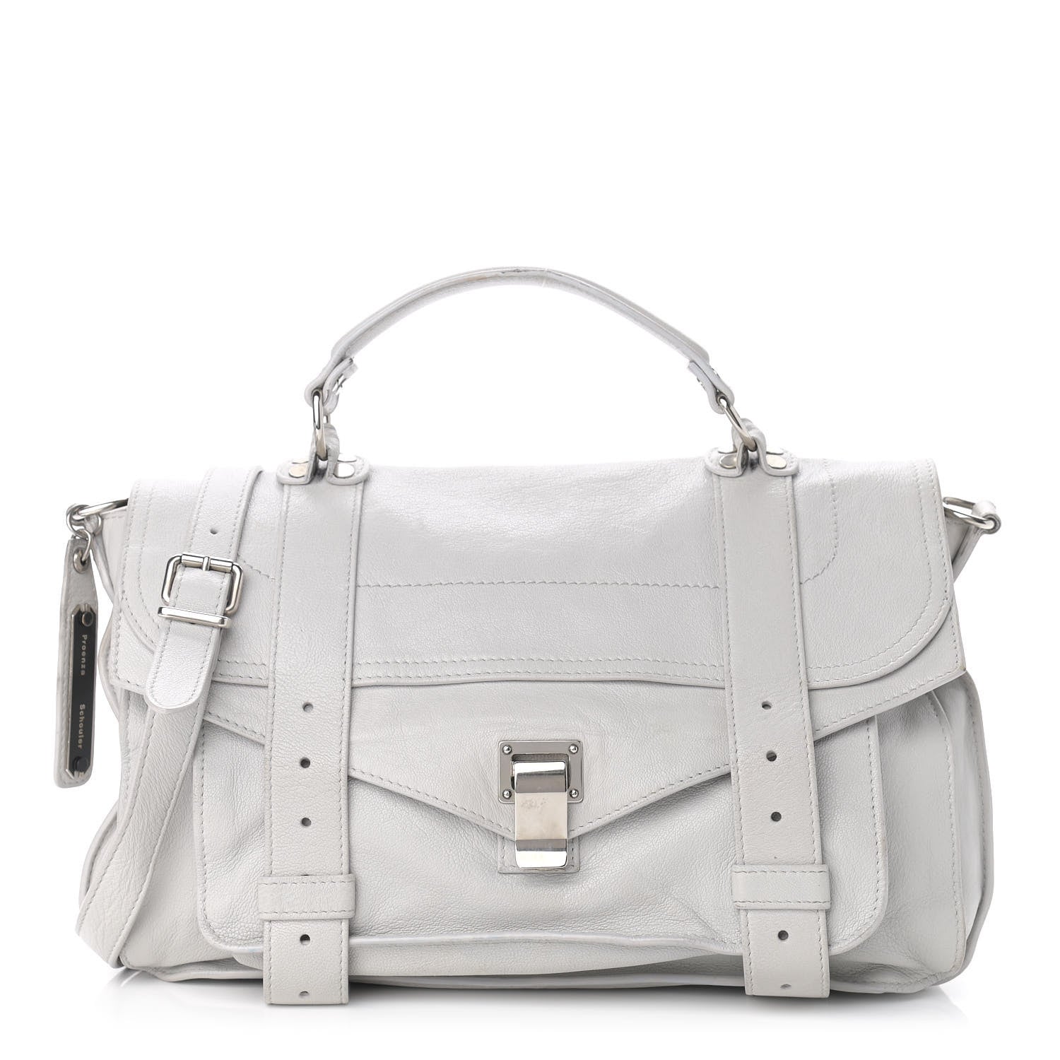 Proenza Schouler Lambskin Medium PS1 Satchel Pale Steel 1 of 12