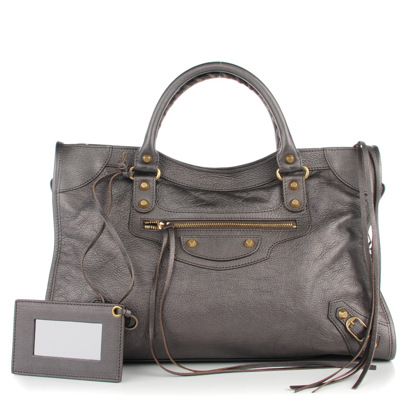 Pearlescent Goatskin Classic Gold Hardware City Bronze