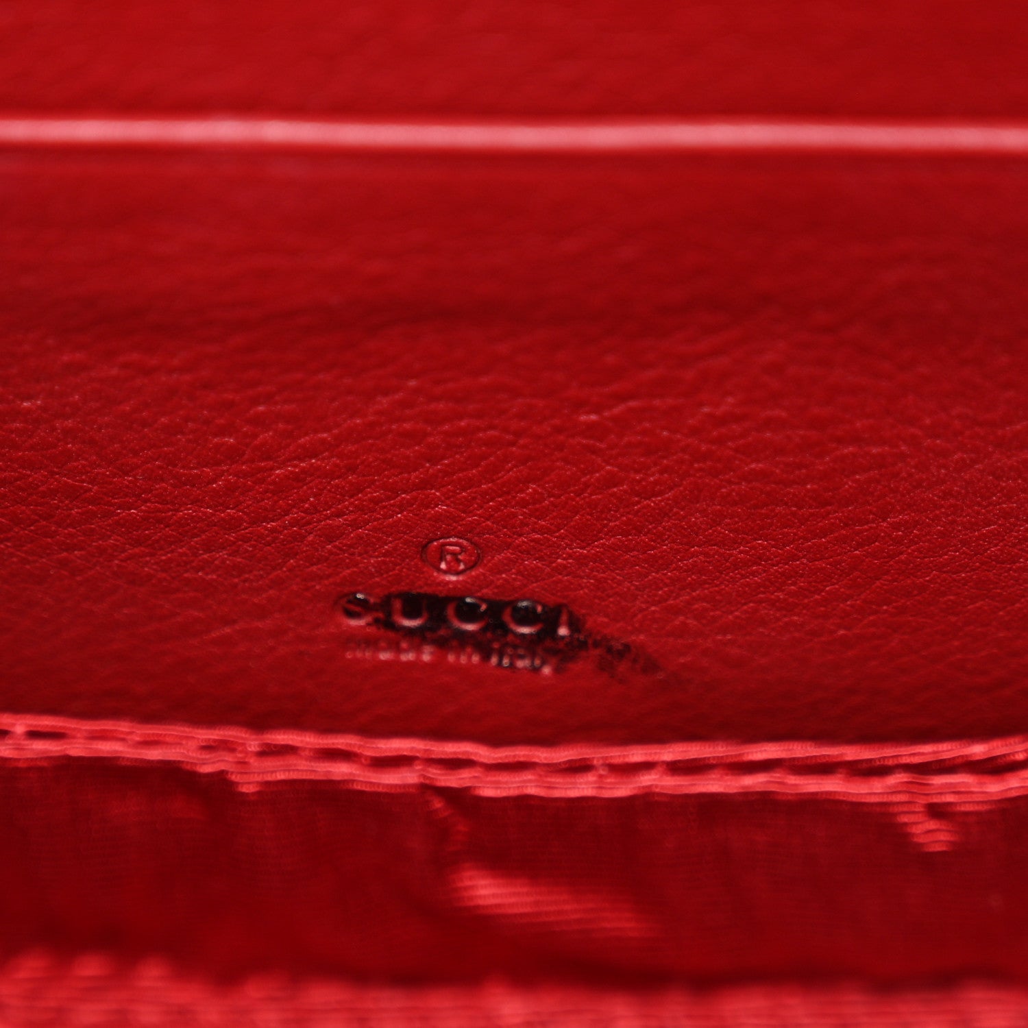 Gucci Moire Fabric Calfskin Rhinestone Monogram Monochrome Lizard Embossed Mini Bamboo 1947 Top Handle Chain Bag Red 6 of 9