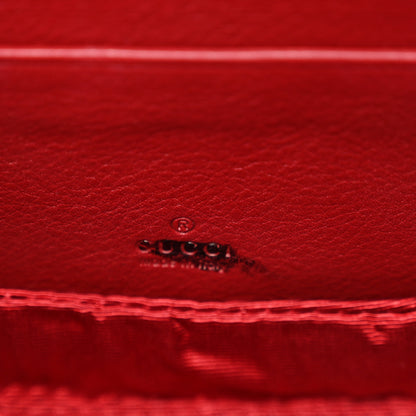 Gucci Moire Fabric Calfskin Rhinestone Monogram Monochrome Lizard Embossed Mini Bamboo 1947 Top Handle Chain Bag Red 6 of 9