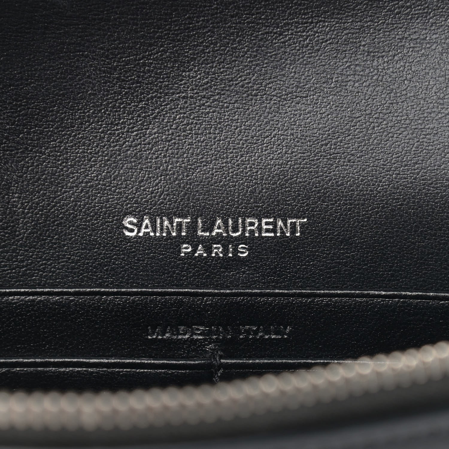 Saint Laurent Calfskin Star Print Monogram Kate Tassel Chain Wallet Black Silver 6 of 9