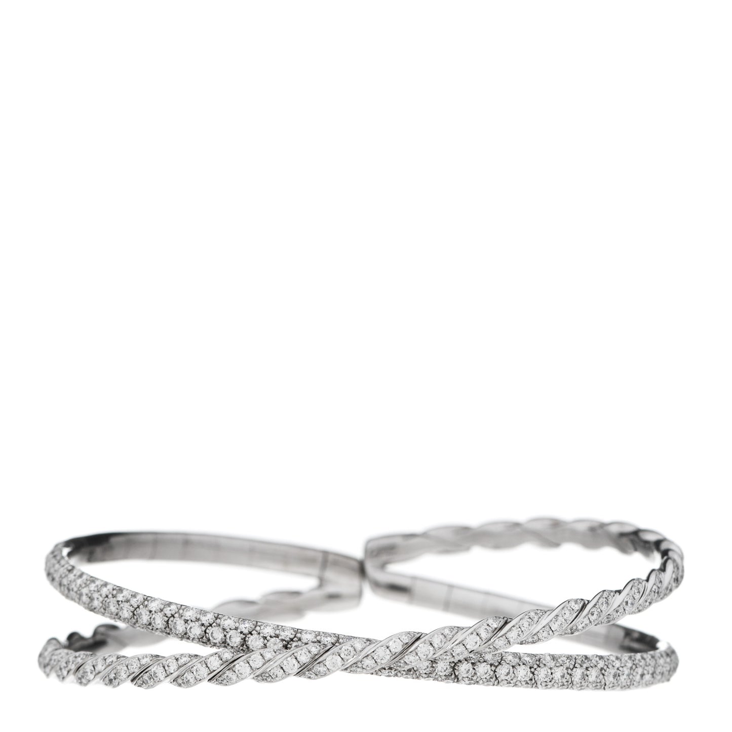 18K White Gold Diamond Paveflex Two Row Bracelet