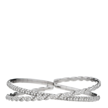 David Yurman 18K White Gold Diamond Paveflex Two Row Bracelet 1 of 4