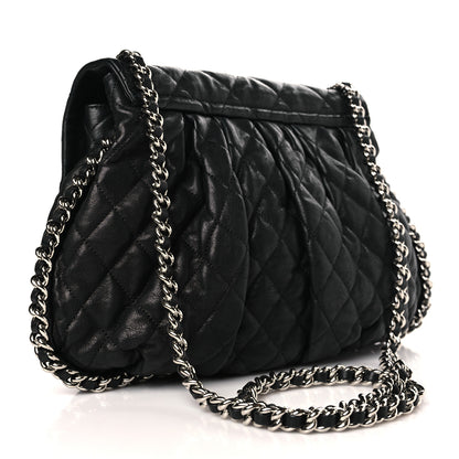 Chanel Washed Lambskin Quilted Large Chain Around Messenger Black 3 of 9