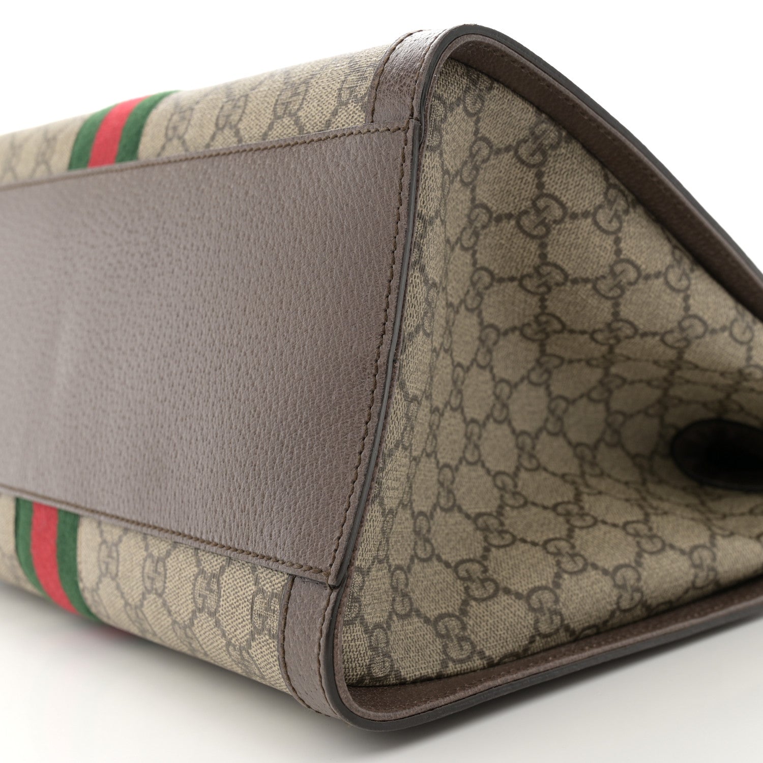 Gucci GG Supreme Monogram Web Medium Ophidia Tote Bag Brown 10 of 10