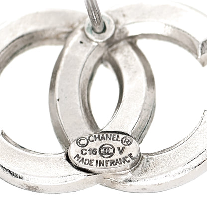 Chanel Baguette Crystal CC Earrings Silver 4 of 5