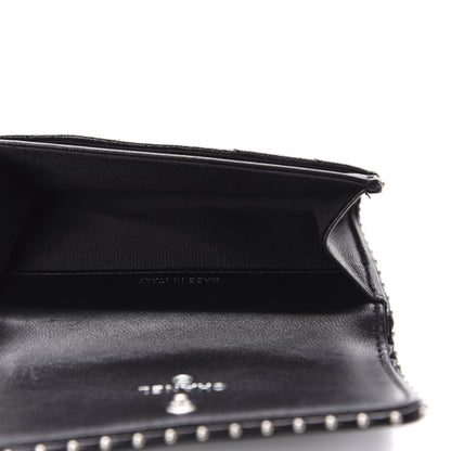 Chanel Lambskin Chevron Quilted Studded Card Holder Black 5 of 9