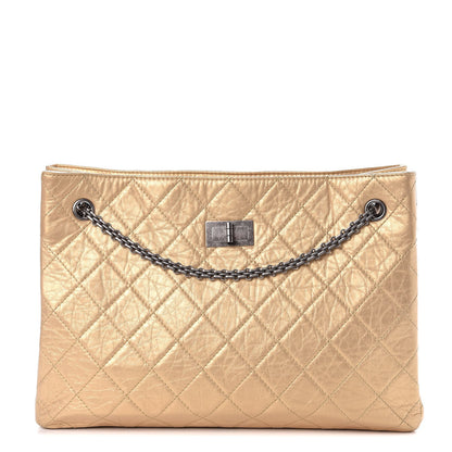 Chanel Metallic Aged Calfskin Quilted Reissue 2.55 Tote Light Gold 1 of 11
