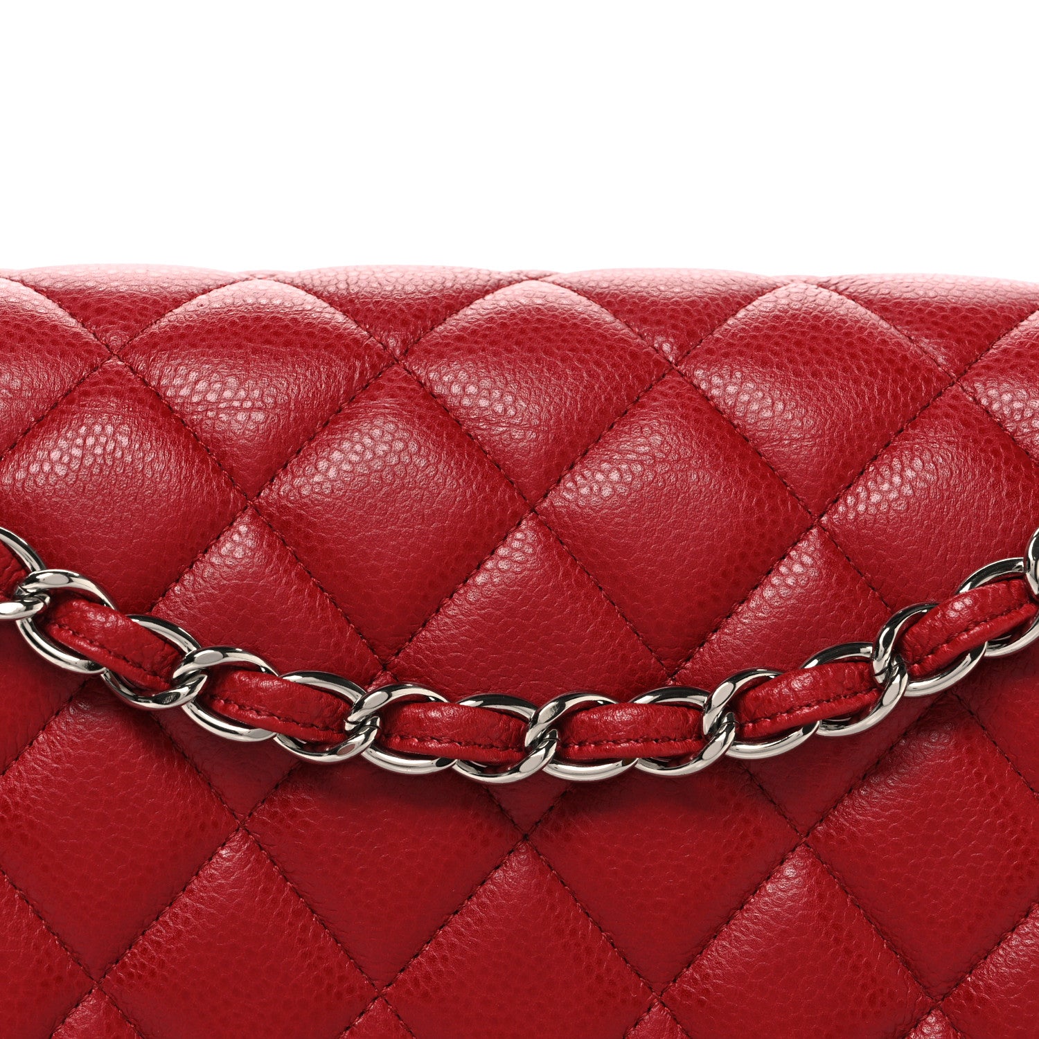 Chanel Caviar Quilted Jumbo Double Flap Dark Red 8 of 12