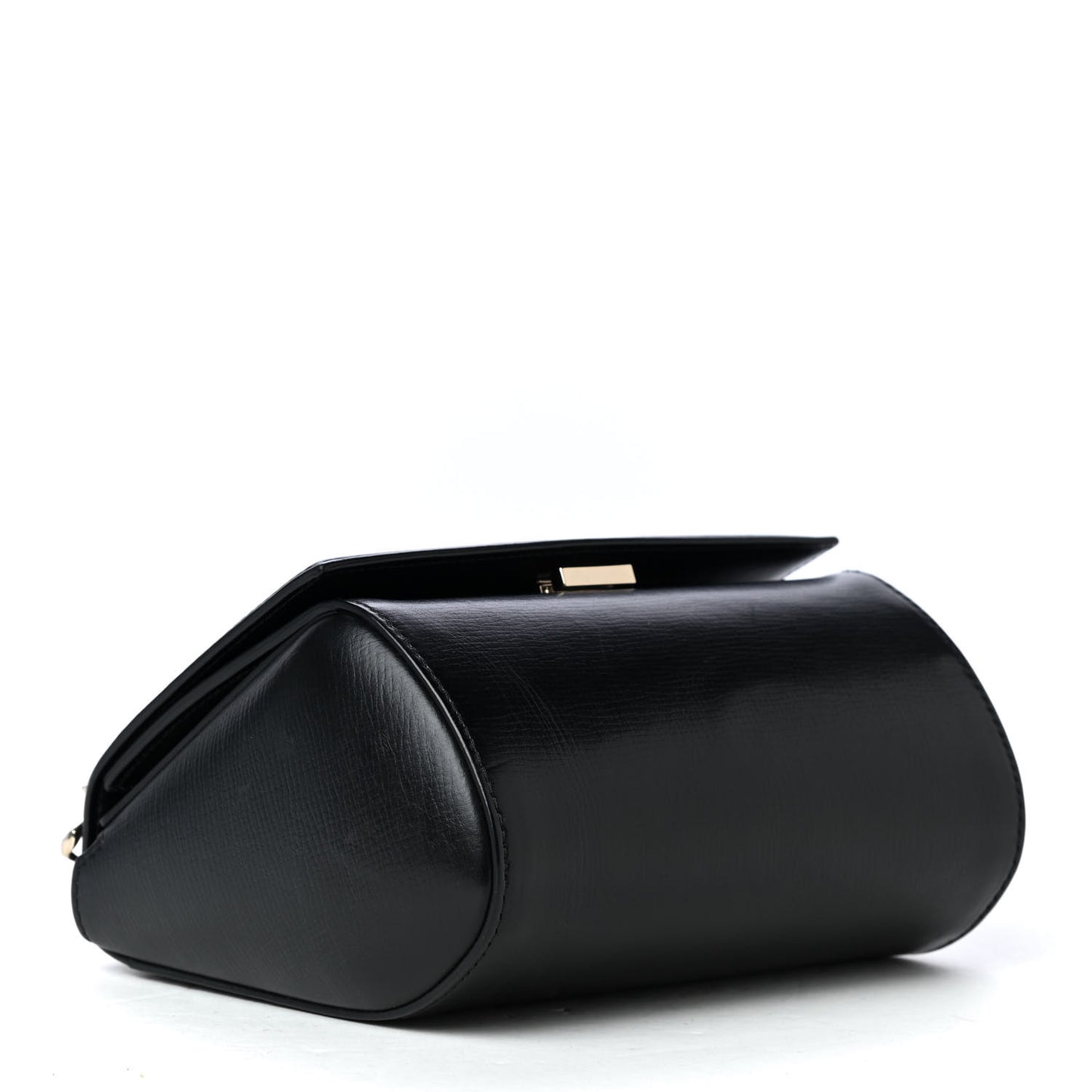Textured Calfskin Mini Pandora Box Chain Crossbody Bag Black