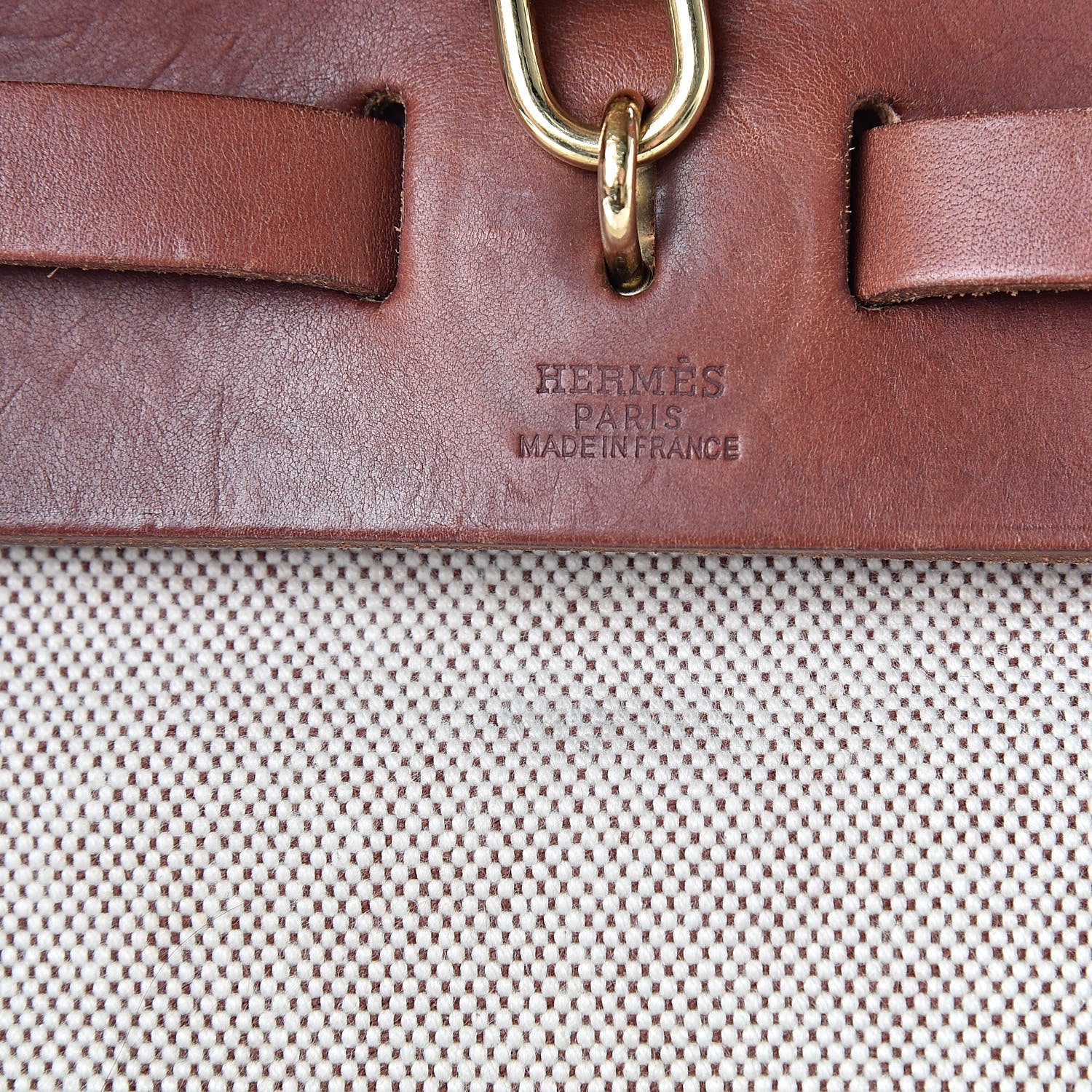 Hermes Toile Vache Calfskin Herbag 30 PM Natural 7 of 18